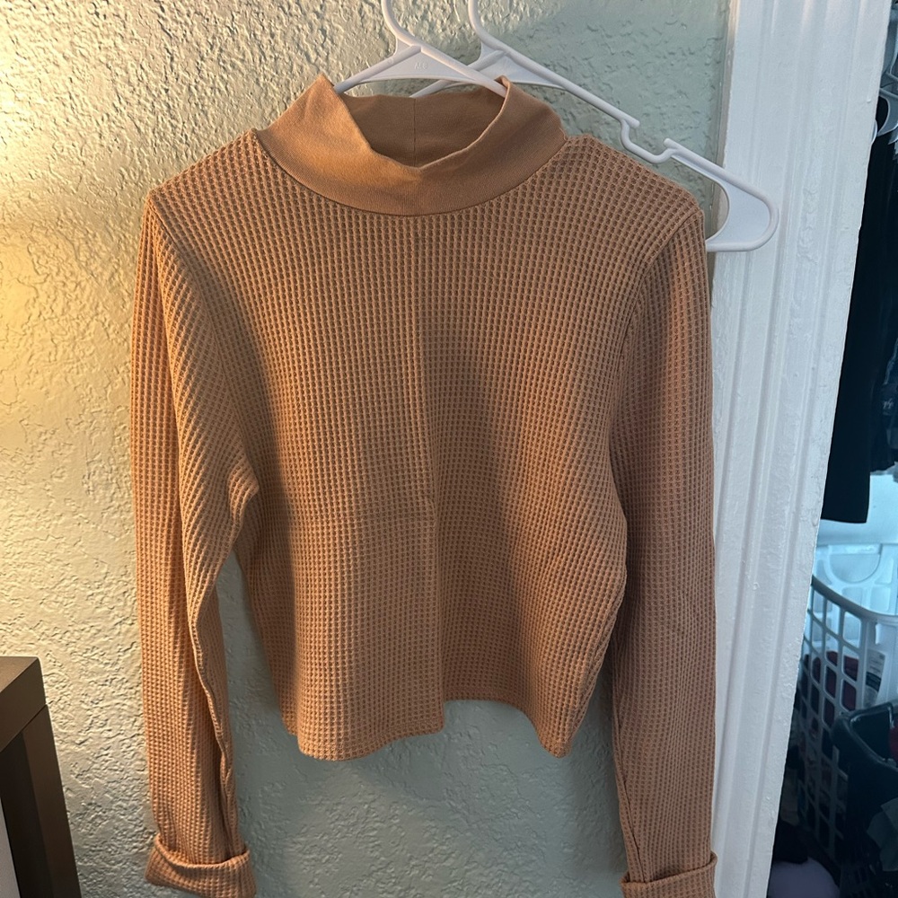 AERIE XL WAFFLE TURTLENECK TOP